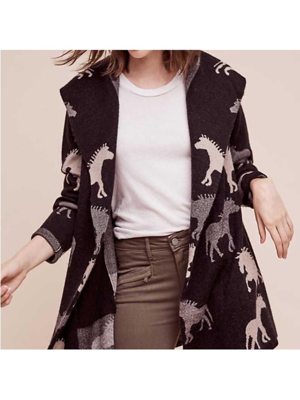 Anthropologie Field & Flower Horse Cardigan S